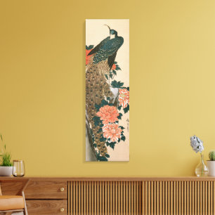 Pfau und Pfaue von Hiroshige, japanische Kunst Leinwanddruck
