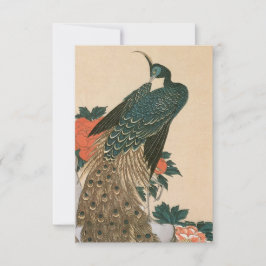 Pfau und Pfaue von Hiroshige Wedding RSVP Karte