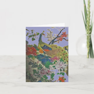 Pfau und Pfingstrose Karte
