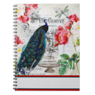 Pfau und Rosen Notizblock