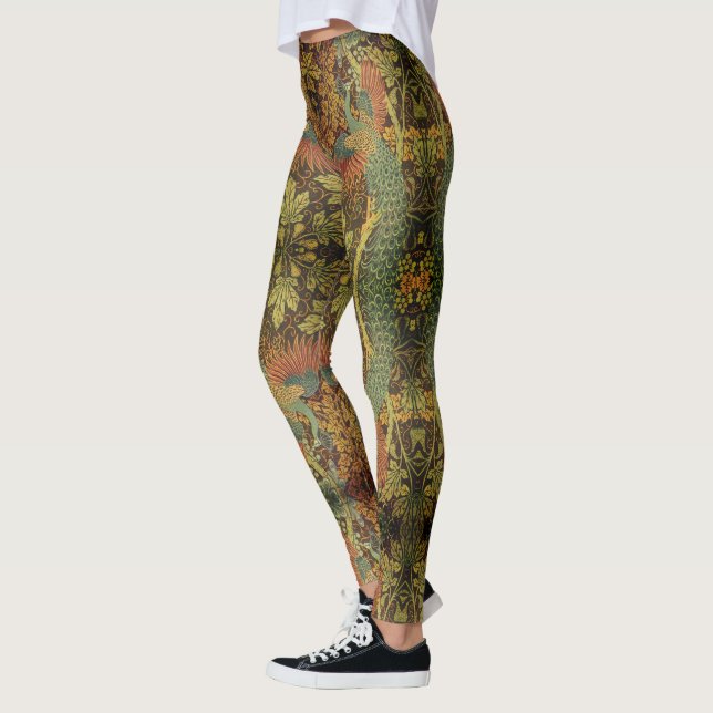 Pfau und Viktorianischer Kakhahn Leggings (Links)