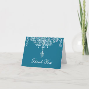 Pfau und weiße Schriftrolle Dankeschön-Karte Dankeskarte