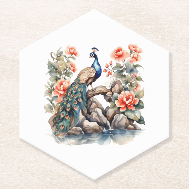 Pfau Untersetzer (Vorderseite)