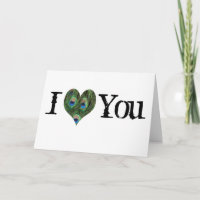 Pfau-Valentinstag-Karte