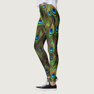 Pfau versieht Invasions-Gamaschen mit Federn Leggings