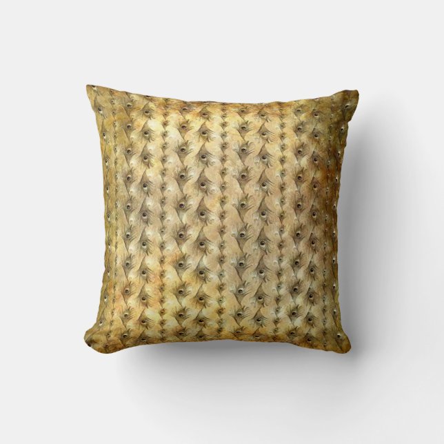 Pfau versieht Kissen-Schatten des Goldes mit Kissen (Vorderseite)