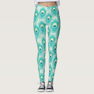 Pfau versieht Muster mit Federn Leggings