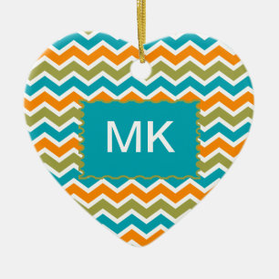 Pfau-vibrierender Stammes- Zickzack Keramikornament