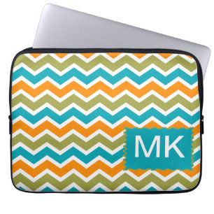 Pfau-vibrierender Stammes- Zickzack Laptopschutzhülle