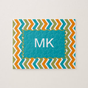 Pfau-vibrierender Stammes- Zickzack Puzzle