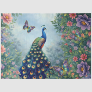 Pfau Vintage inspirierte tropische Blumen Seidenpapier