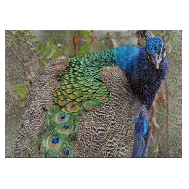 Pfau-Vogel-Schneidebrett Schneidebrett (Vorderseite)