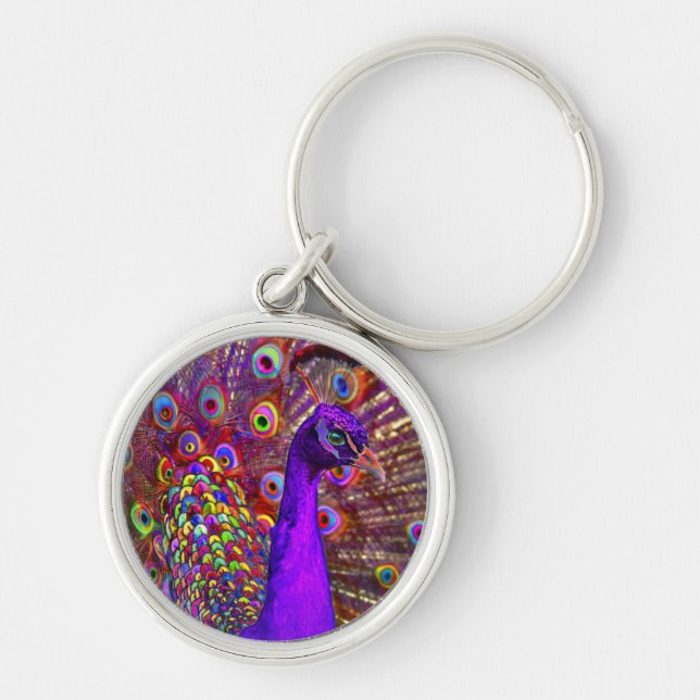 Pfau von Million Farben Schlüsselanhänger (Vorne)