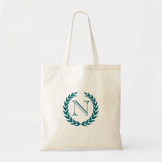 Pfau-Wappen-Monogramm-Budget-Tasche Tragetasche (Vorne)