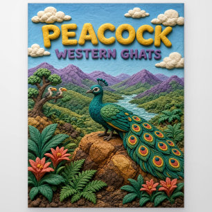 Pfau Western Ghats Modern KlayKoo Postkarte