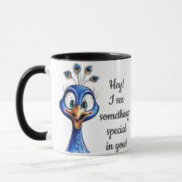 Pfau zur Verbesserung des Spaßes Tasse