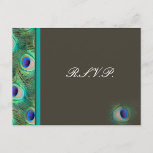 Pfaublau Hochzeits-uAwgkarte Einladungspostkarte