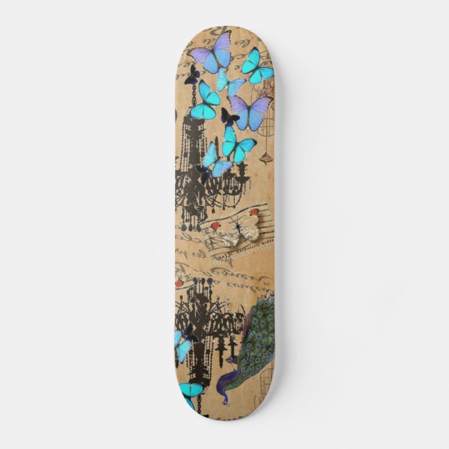 Pfaublauschmetterling des Leuchters moderner Skateboard (Vorderseite)