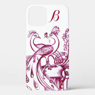 PFauen in Liebe Monogramm Rot und Weiß Case-Mate iPhone Hülle