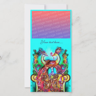 PFauen in Liebe ,rot blau türkis grün