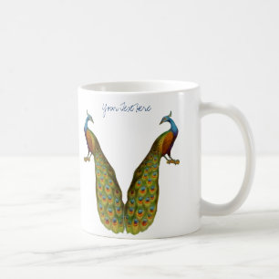 Pfauen-Kunst-Vogel individuell anpassbare Tasse
