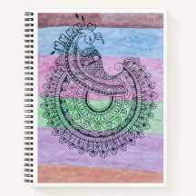 Pfauen-Mandala-Spiralblock