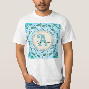 Pfauen-Monogramm-T-Shirt T-Shirt