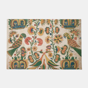 Pfauen und Papageien Vintage-Kunstteppich Fußmatte