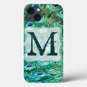 Pfauen-Vogel-Feder Türkis-Monogramm IPAD-Hülle Case-Mate iPhone Hülle