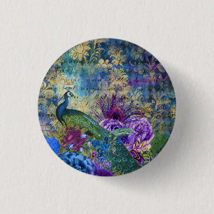 Pfauen Vögel Trendiger Pin-Button Button