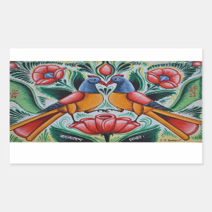 Pfauenaufkleber Rechteckiger Aufkleber