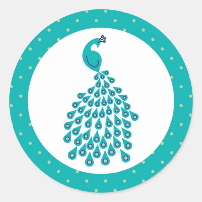 Pfauenaufkleber Runder Aufkleber (Vorderseite)