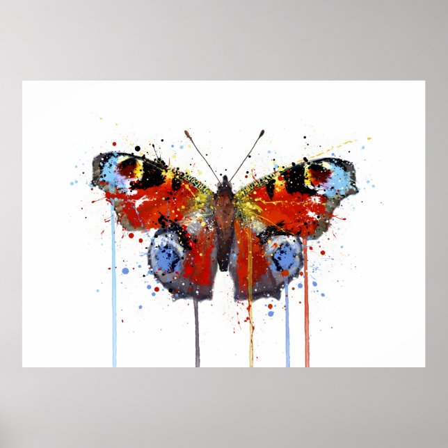 Pfauenauge Schmetterling Poster (Vorne)
