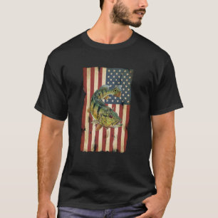 Pfauenbarsch Amerikanische Flagge Patriotischer An T-Shirt