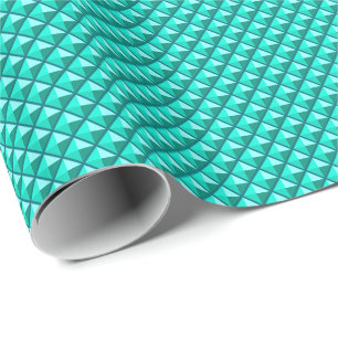 Pfauenblau, Email-Look, genoppte Gitterstruktur Geschenkpapier