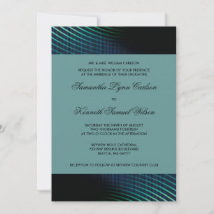 Pfauenblau Hochzeitseinladung Einladung