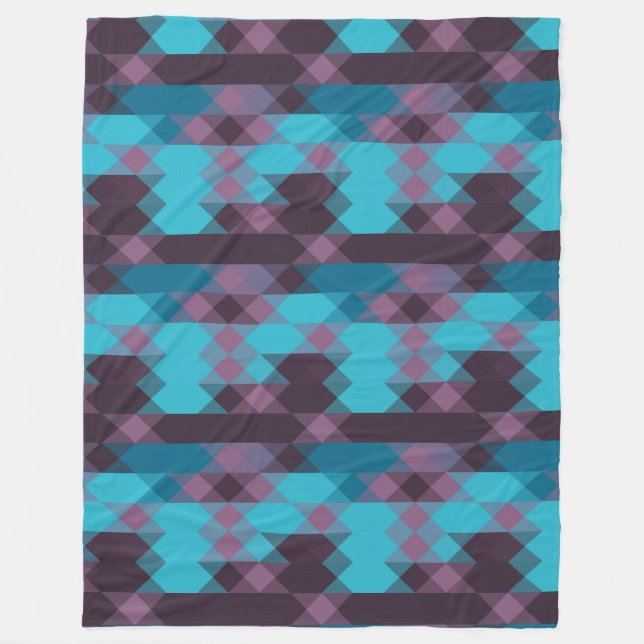 Pfauenblau, Lila, Topasblau und Donner Fleecedecke (Vorderseite)