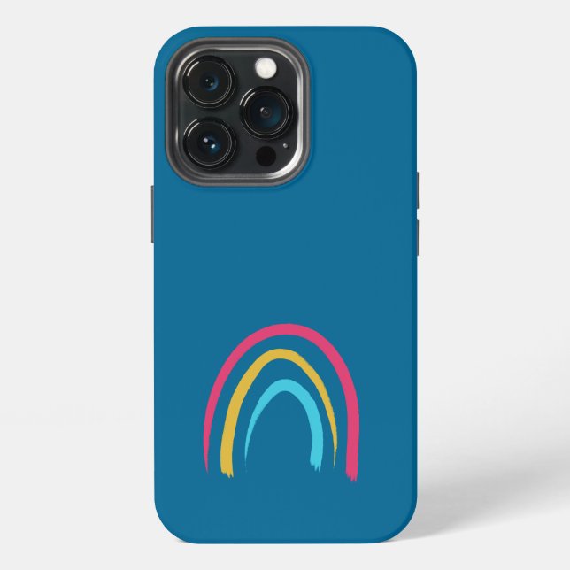 Pfauenblauer Regenbogen iPhone Hülle (Hinten)