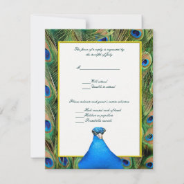 Pfauenbriefkarte RSVP Karte