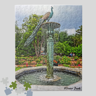 Pfauenbrunnen & Rose Garden im Winter Park FL Puzzle