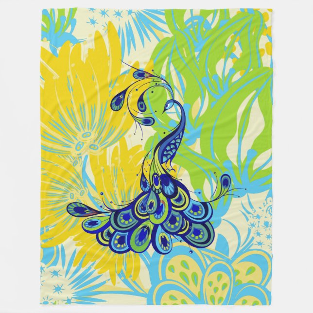 Pfauendecke Fleecedecke (Vorderseite)