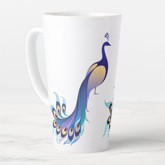 Pfauendesign Art Latte Tasse