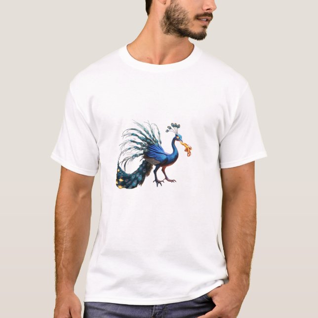 Pfauendesign T-Shirt (Vorderseite)