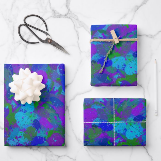 Pfauenfarbenwrapping-Papierblätter Geschenkpapier Set (Vorderseite)