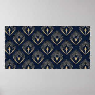 Pfauenfeather ombre Muster ditzy Blumenmotiv. Poster