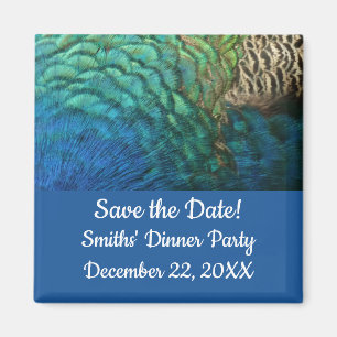 Pfauenfeathers, die ich Save the Date Magnet