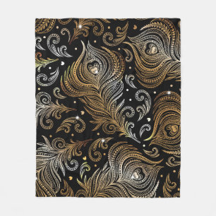 Pfauenfeathers: Künstlerisches Freehand Zeichnend. Fleecedecke