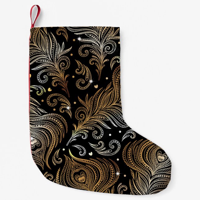 Pfauenfeathers: Künstlerisches Freehand Zeichnend. Kleiner Weihnachtsstrumpf (Vorderseite)