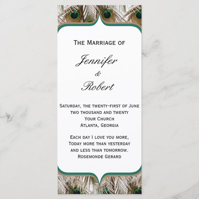 Pfauenfeathers mit Doppelrahmenprogramm Programm (Vorderseite)