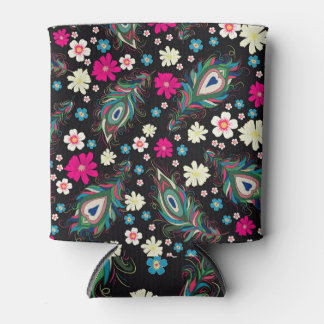 Pfauenfeathers Stickerei Nahtloses Muster Dosenkühler